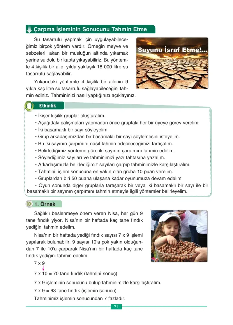 4. Sınıf Matematik Ders Kitabı Cevapları Ada Yayınları Sayfa 71