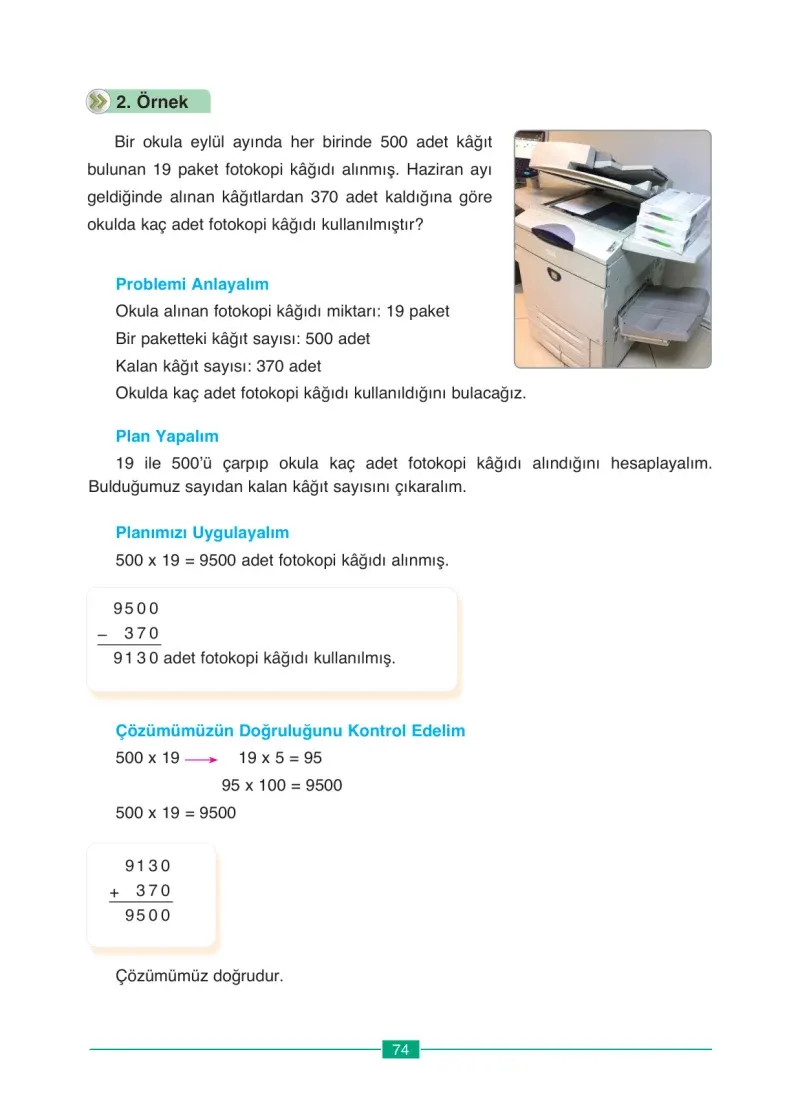 4. Sınıf Matematik Ders Kitabı Cevapları Ada Yayınları Sayfa 74