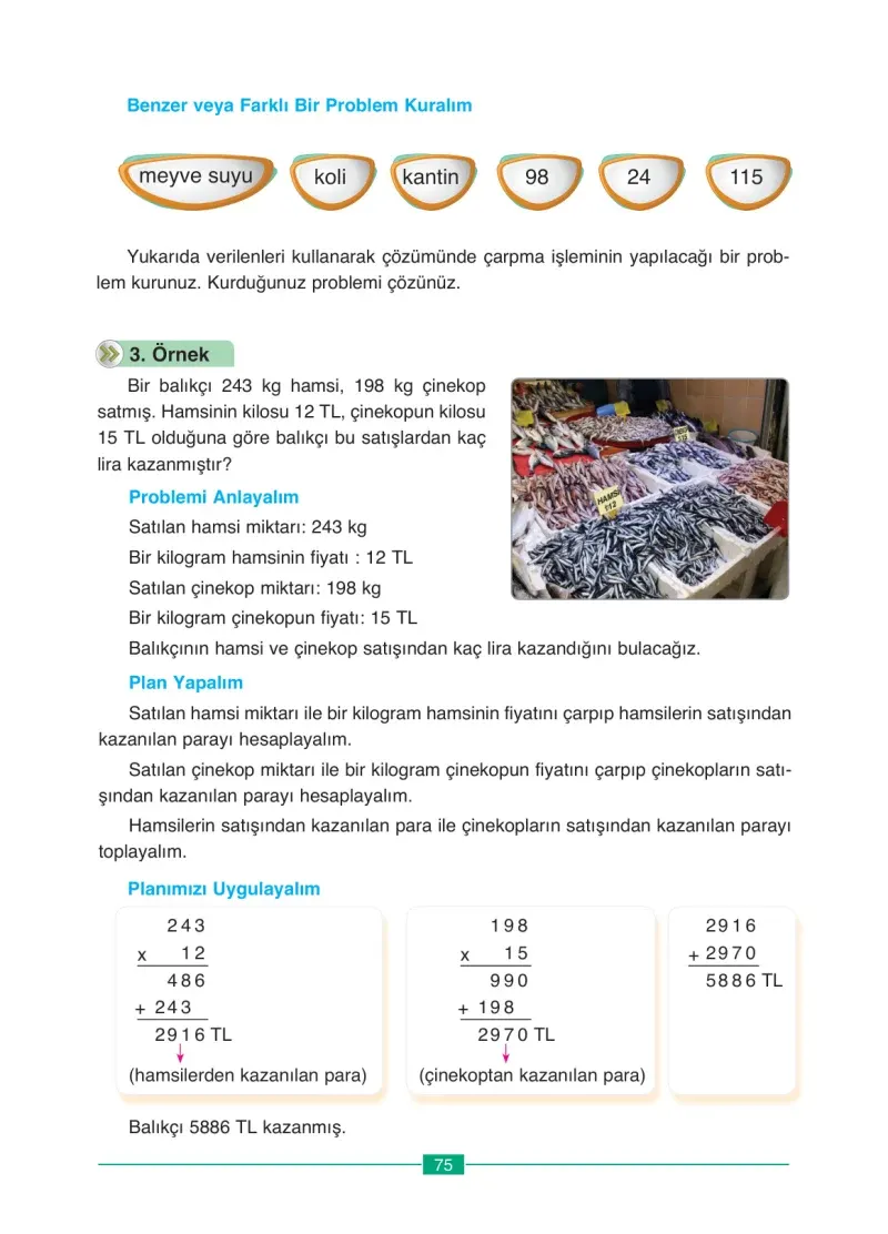 4. Sınıf Matematik Ders Kitabı Cevapları Ada Yayınları Sayfa 75