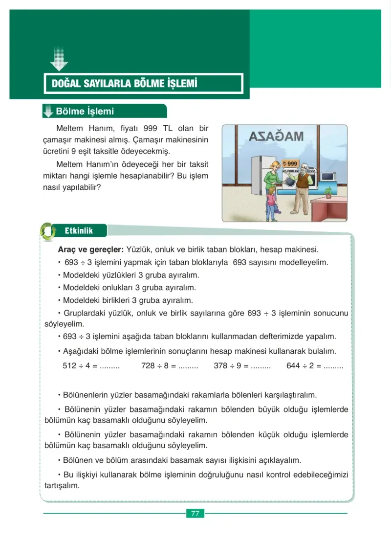 4. Sınıf Matematik Ders Kitabı Cevapları Ada Yayınları Sayfa 77