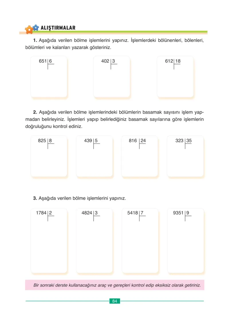 4. Sınıf Matematik Ders Kitabı Cevapları Ada Yayınları Sayfa 84