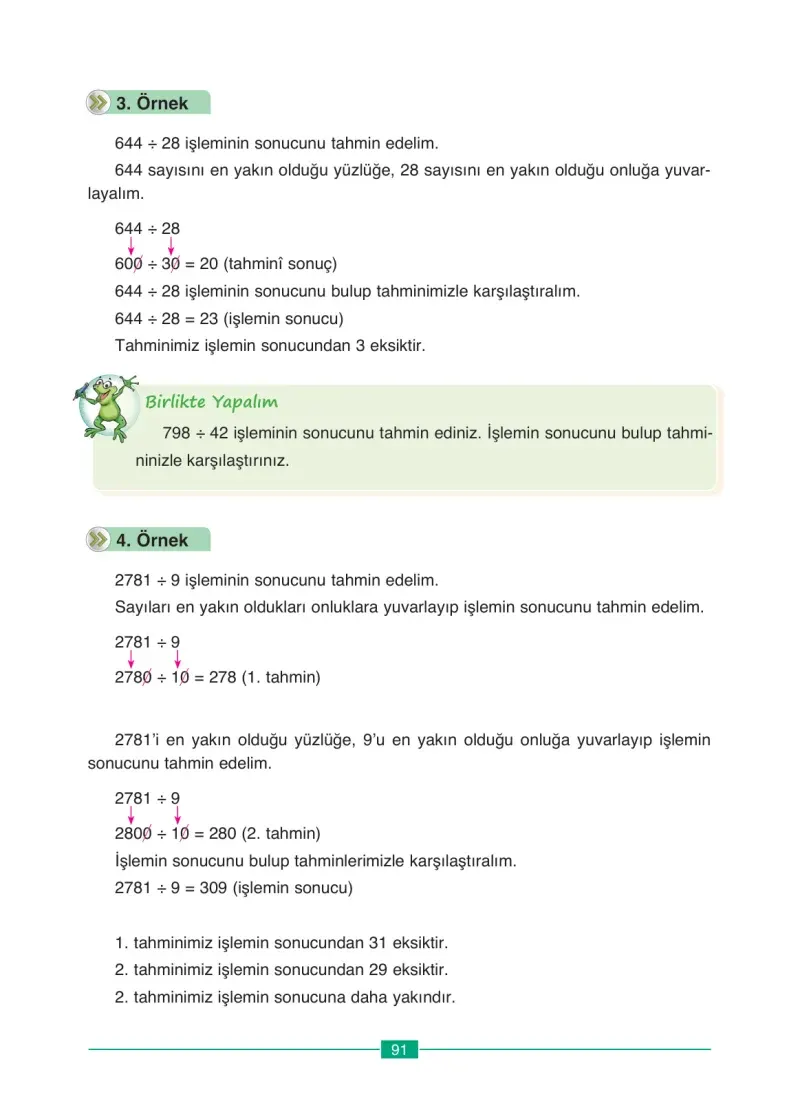 4. Sınıf Matematik Ders Kitabı Cevapları Ada Yayınları Sayfa 91