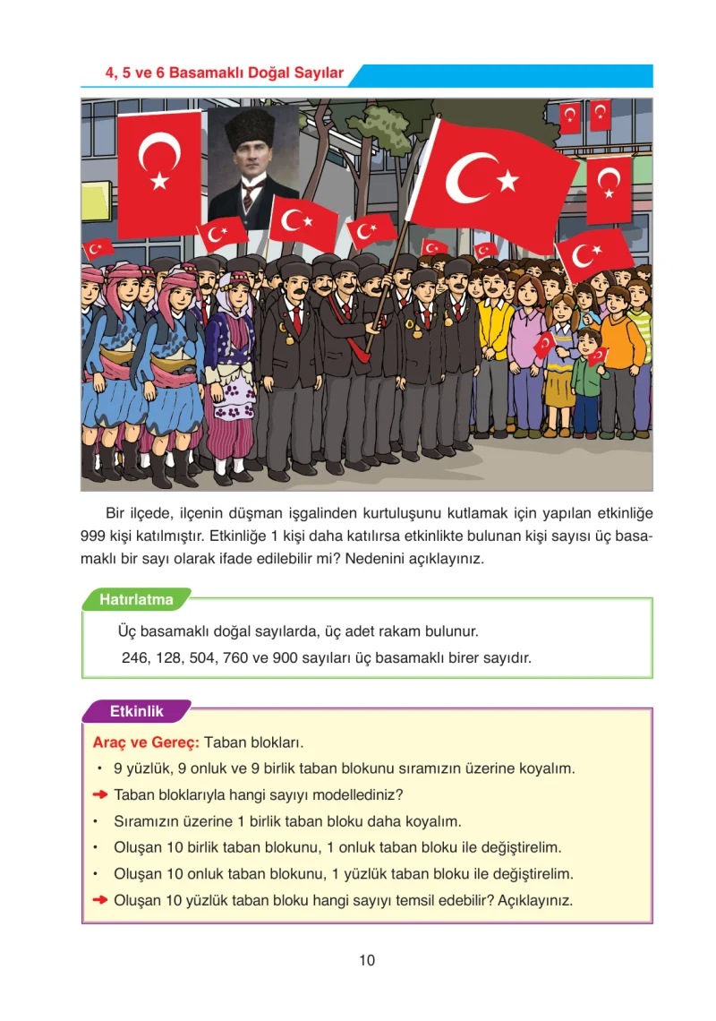4. Sınıf Matematik Ders Kitabı Cevapları Ata Yayınları Sayfa 10
