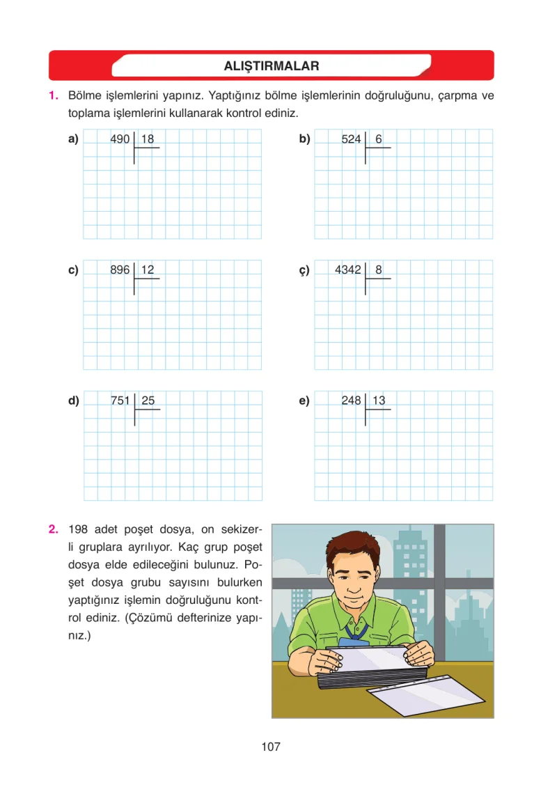 4. Sınıf Matematik Ders Kitabı Cevapları Ata Yayınları Sayfa 107