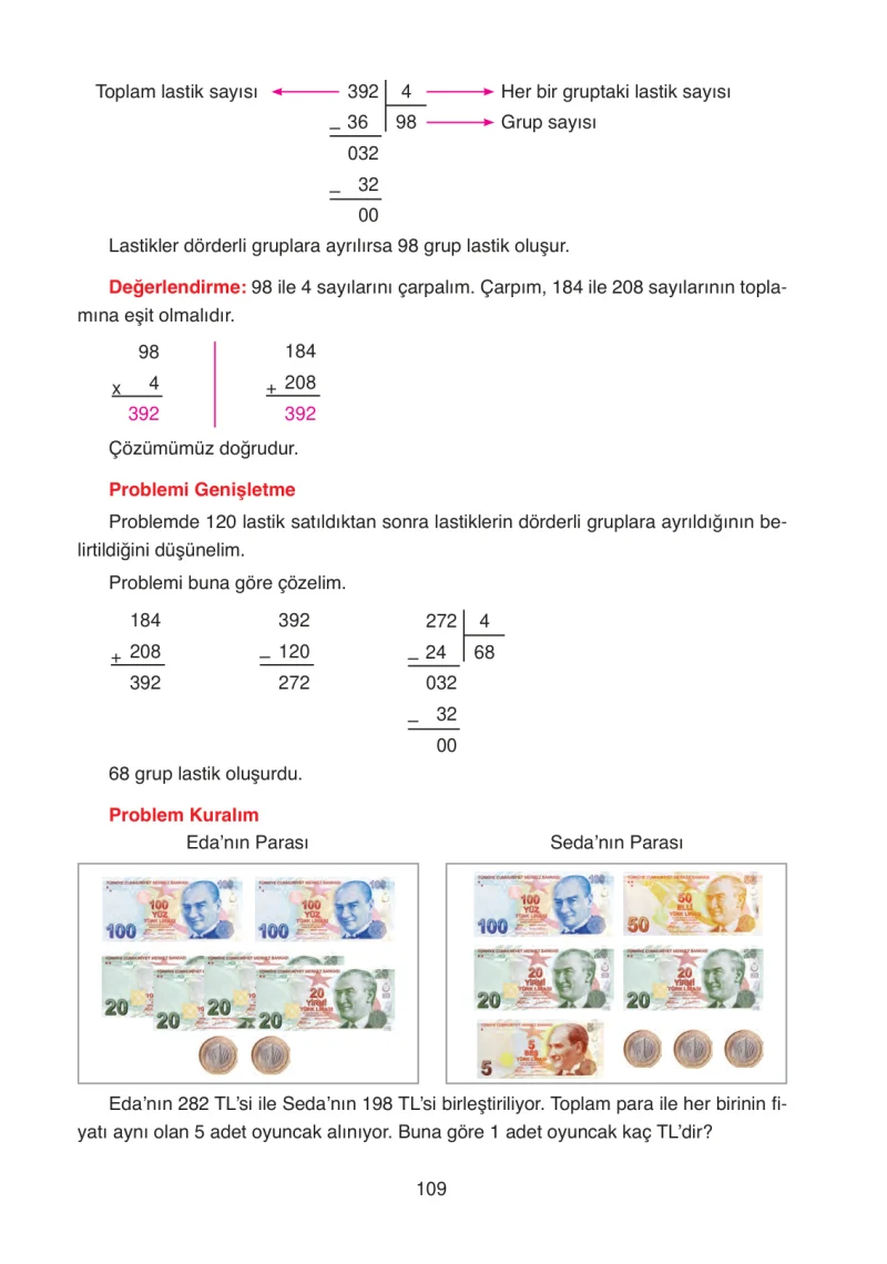 4. Sınıf Matematik Ders Kitabı Cevapları Ata Yayınları Sayfa 109
