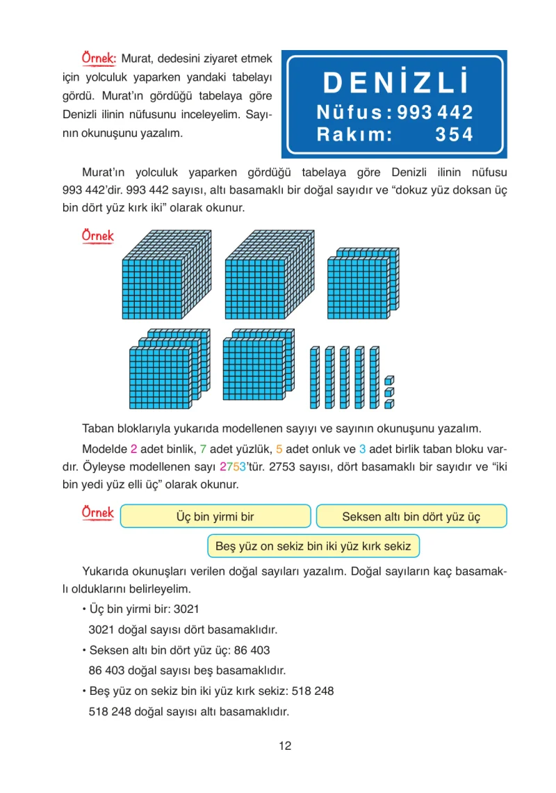 4. Sınıf Matematik Ders Kitabı Cevapları Ata Yayınları Sayfa 12
