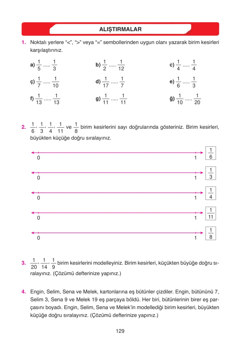 4. Sınıf Matematik Ders Kitabı Cevapları Ata Yayınları Sayfa 129