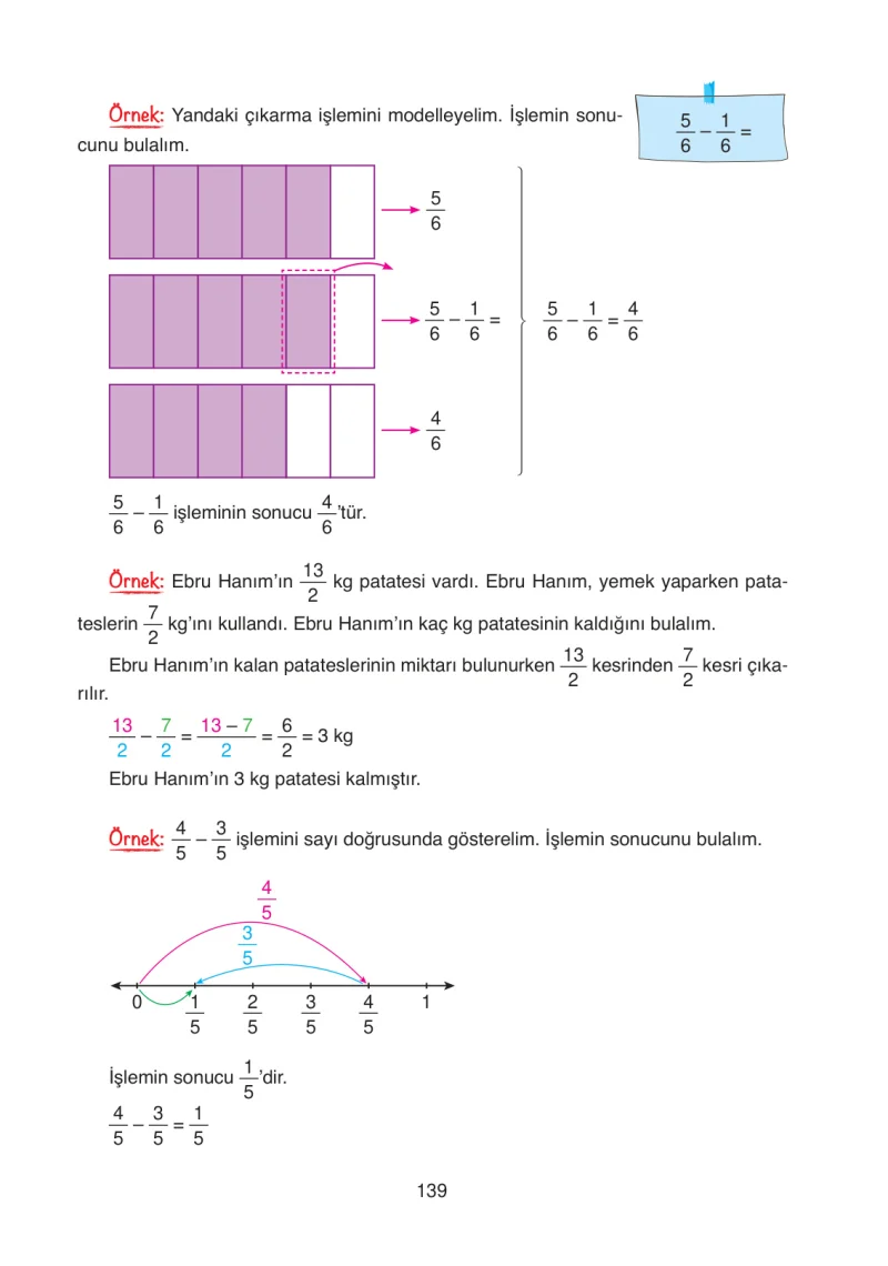 4. Sınıf Matematik Ders Kitabı Cevapları Ata Yayınları Sayfa 139