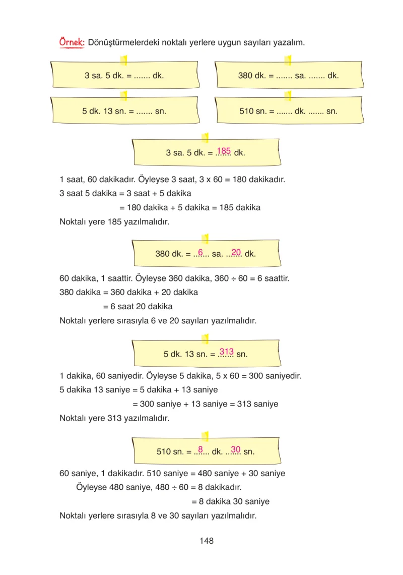 4. Sınıf Matematik Ders Kitabı Cevapları Ata Yayınları Sayfa 148
