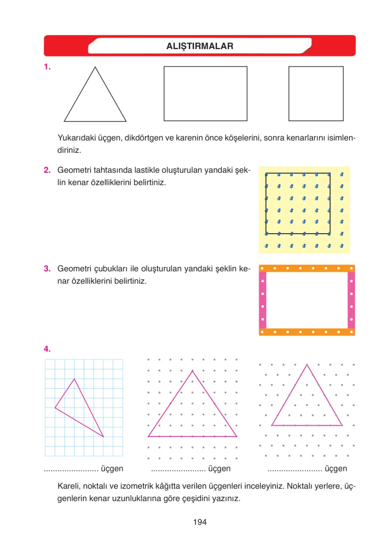 4. Sınıf Matematik Ders Kitabı Cevapları Ata Yayınları Sayfa 194