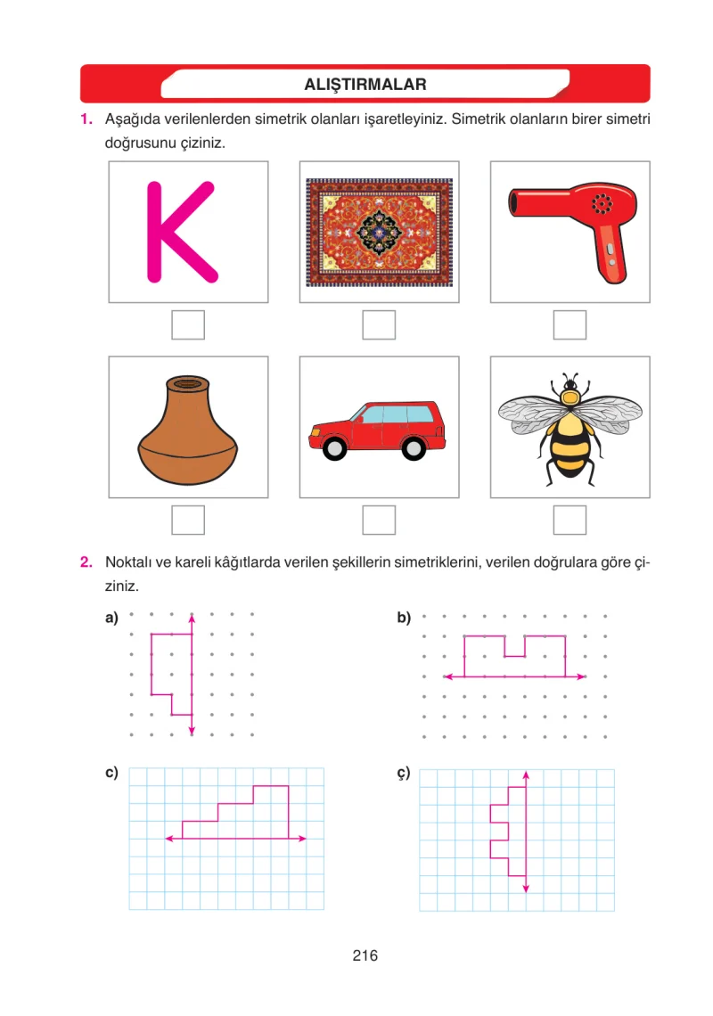 4. Sınıf Matematik Ders Kitabı Cevapları Ata Yayınları Sayfa 216