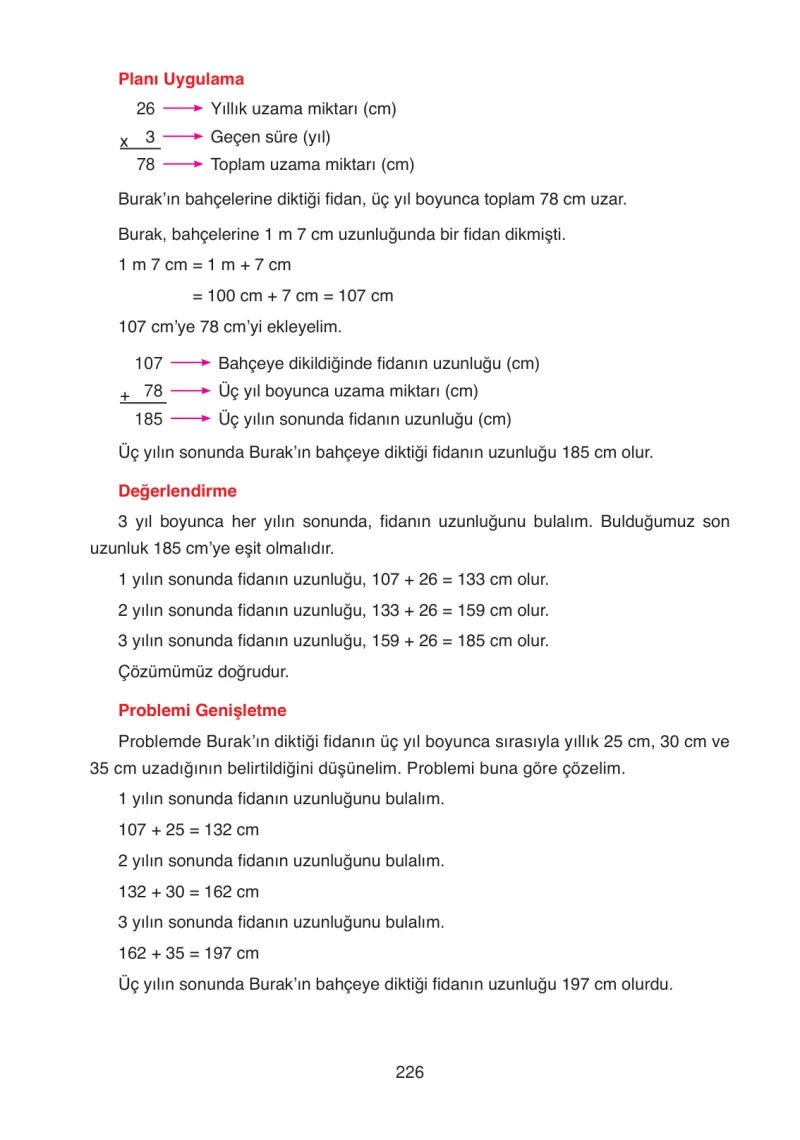4. Sınıf Matematik Ders Kitabı Cevapları Ata Yayınları Sayfa 226