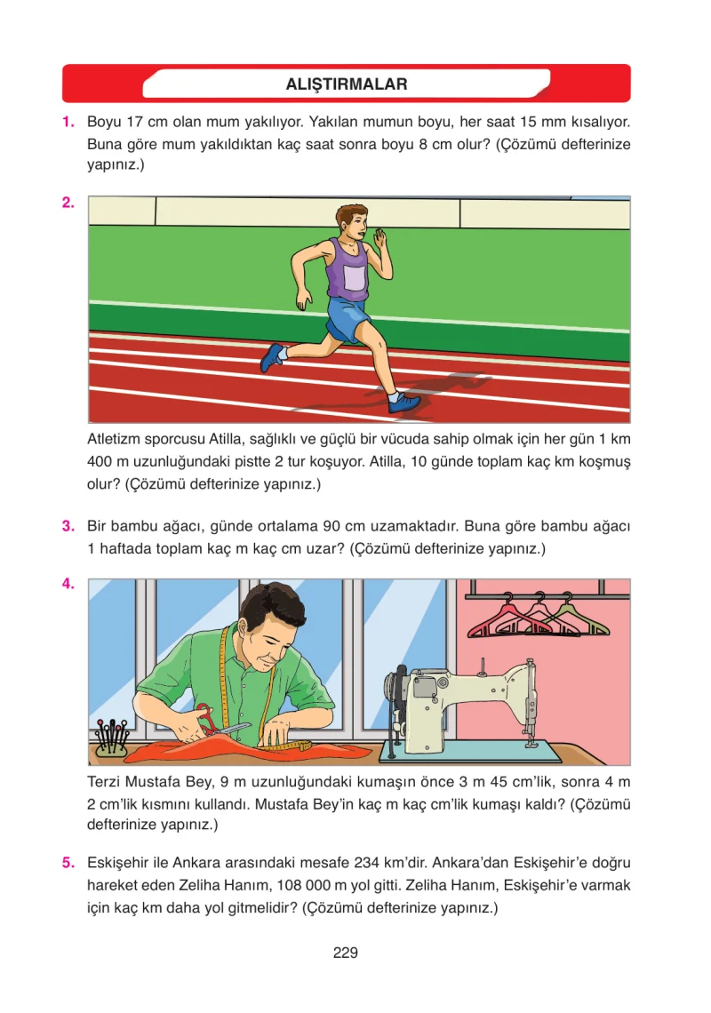 4. Sınıf Matematik Ders Kitabı Cevapları Ata Yayınları Sayfa 229