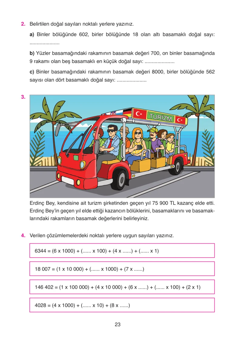 4. Sınıf Matematik Ders Kitabı Cevapları Ata Yayınları Sayfa 23