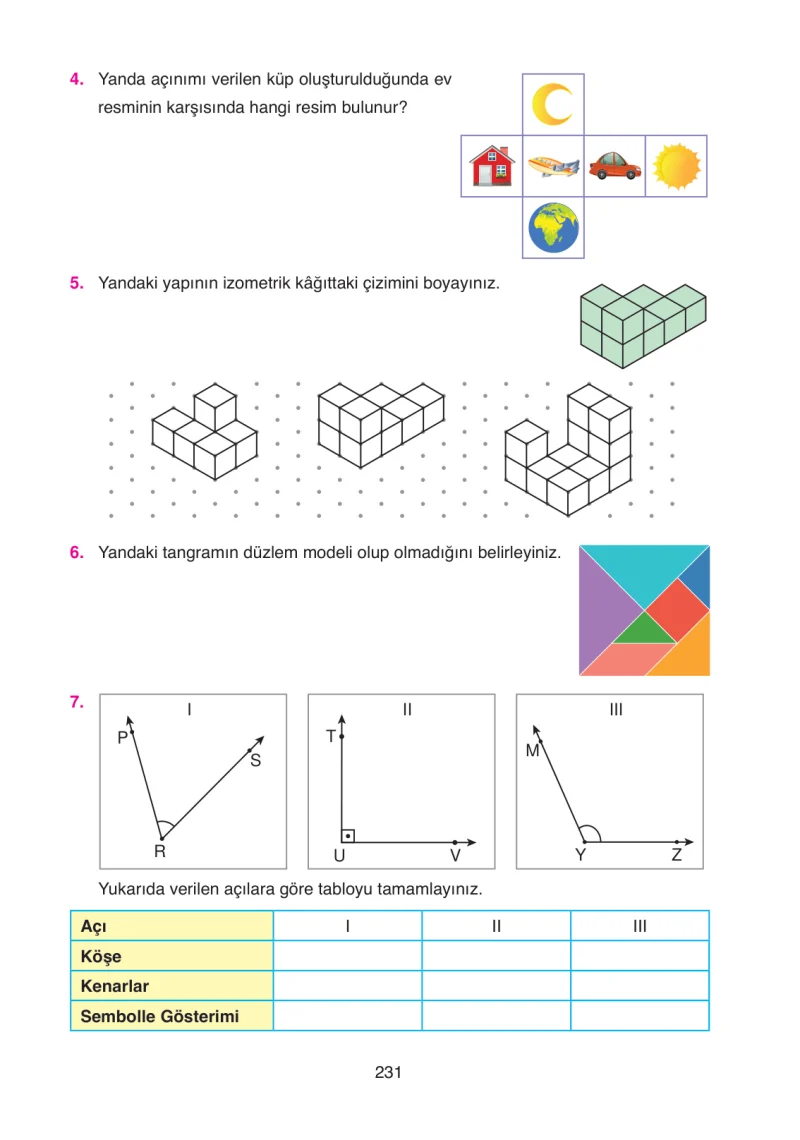 4. Sınıf Matematik Ders Kitabı Cevapları Ata Yayınları Sayfa 231