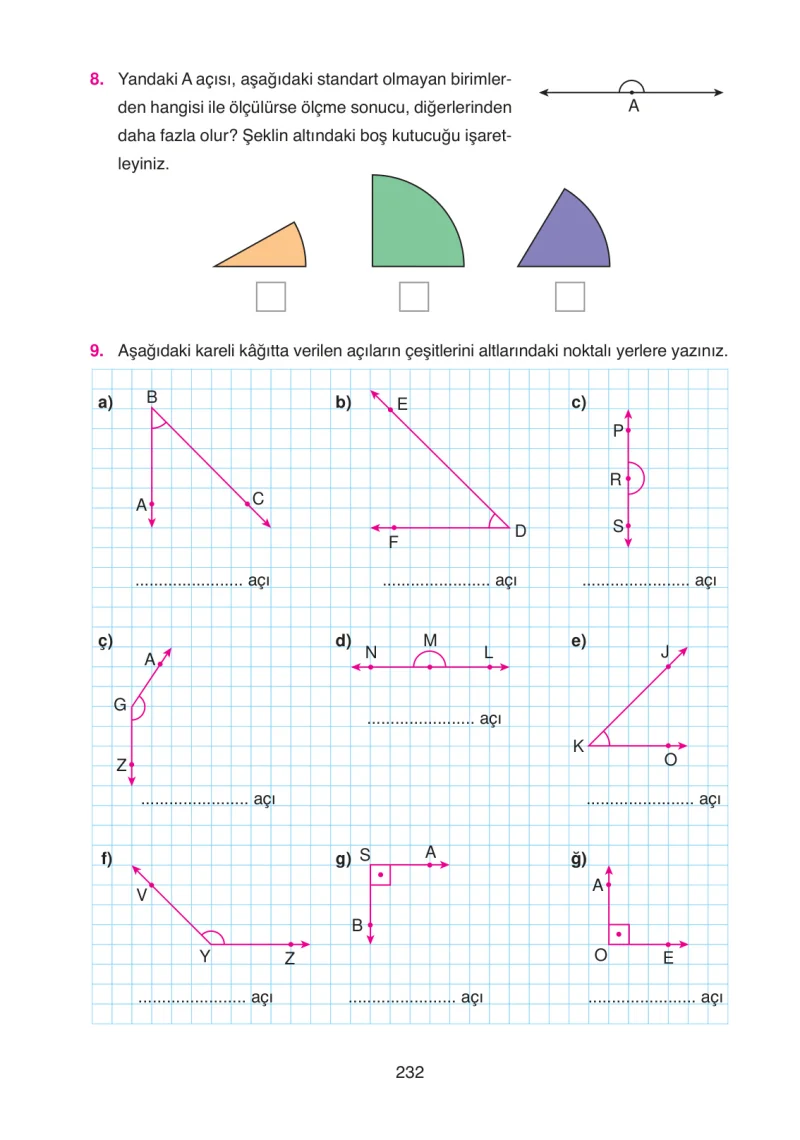 4. Sınıf Matematik Ders Kitabı Cevapları Ata Yayınları Sayfa 232