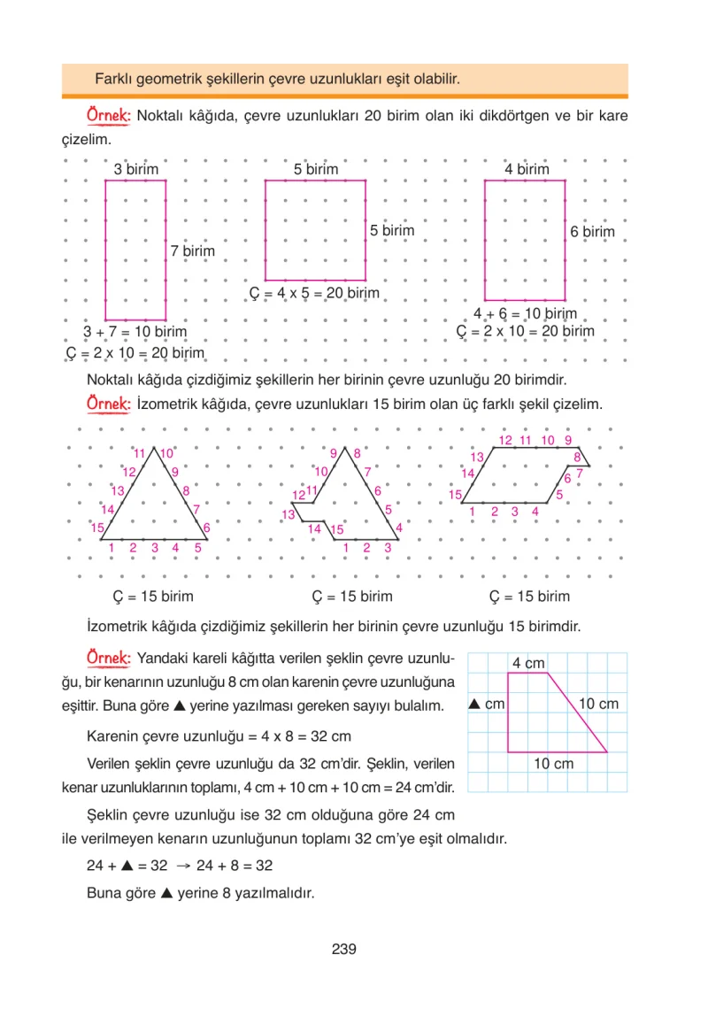 4. Sınıf Matematik Ders Kitabı Cevapları Ata Yayınları Sayfa 239