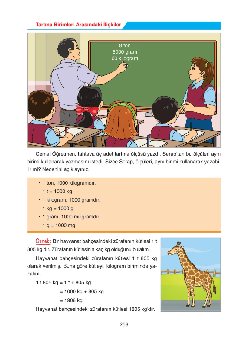 4. Sınıf Matematik Ders Kitabı Cevapları Ata Yayınları Sayfa 258