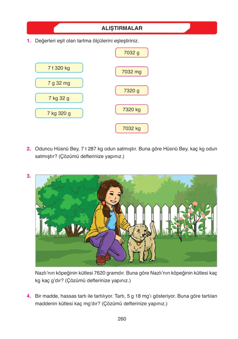 4. Sınıf Matematik Ders Kitabı Cevapları Ata Yayınları Sayfa 260