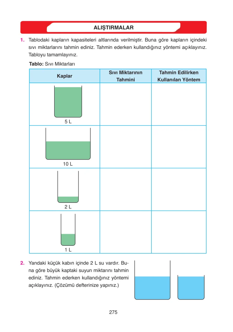 4. Sınıf Matematik Ders Kitabı Cevapları Ata Yayınları Sayfa 275