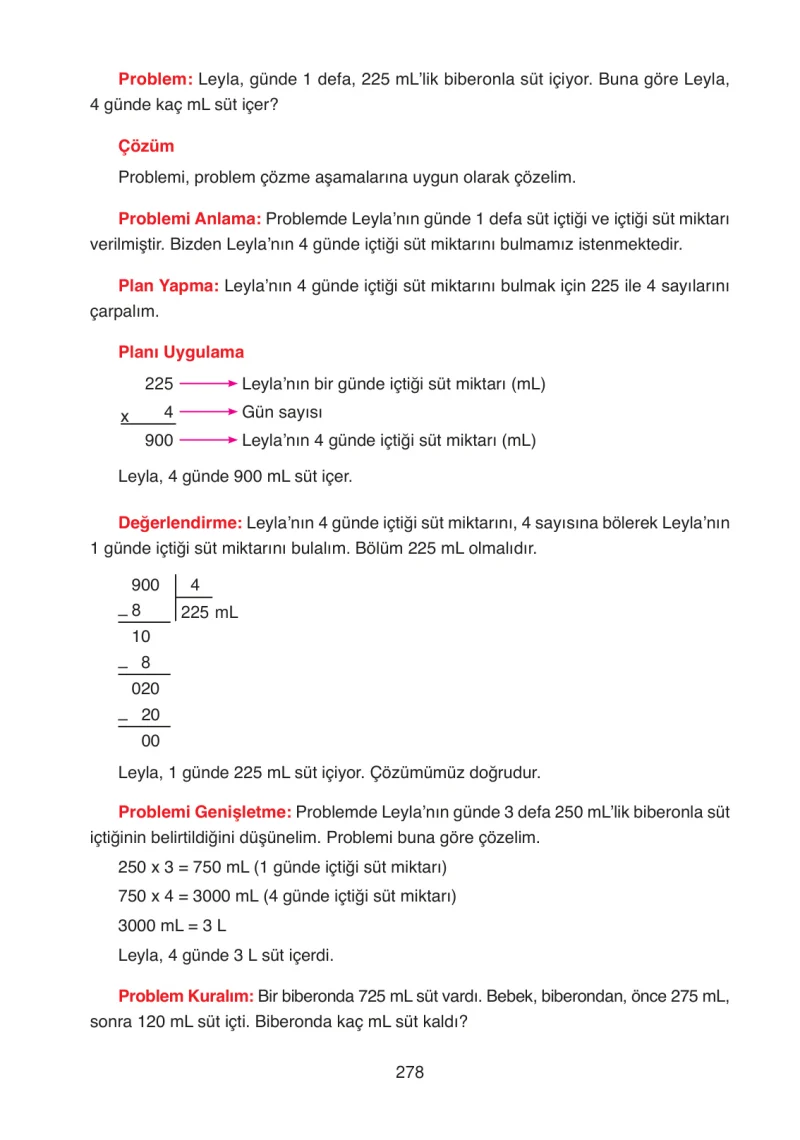 4. Sınıf Matematik Ders Kitabı Cevapları Ata Yayınları Sayfa 278