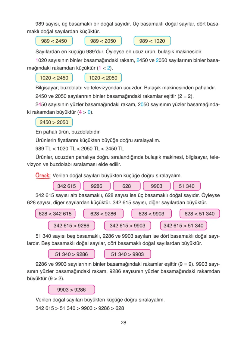 4. Sınıf Matematik Ders Kitabı Cevapları Ata Yayınları Sayfa 28