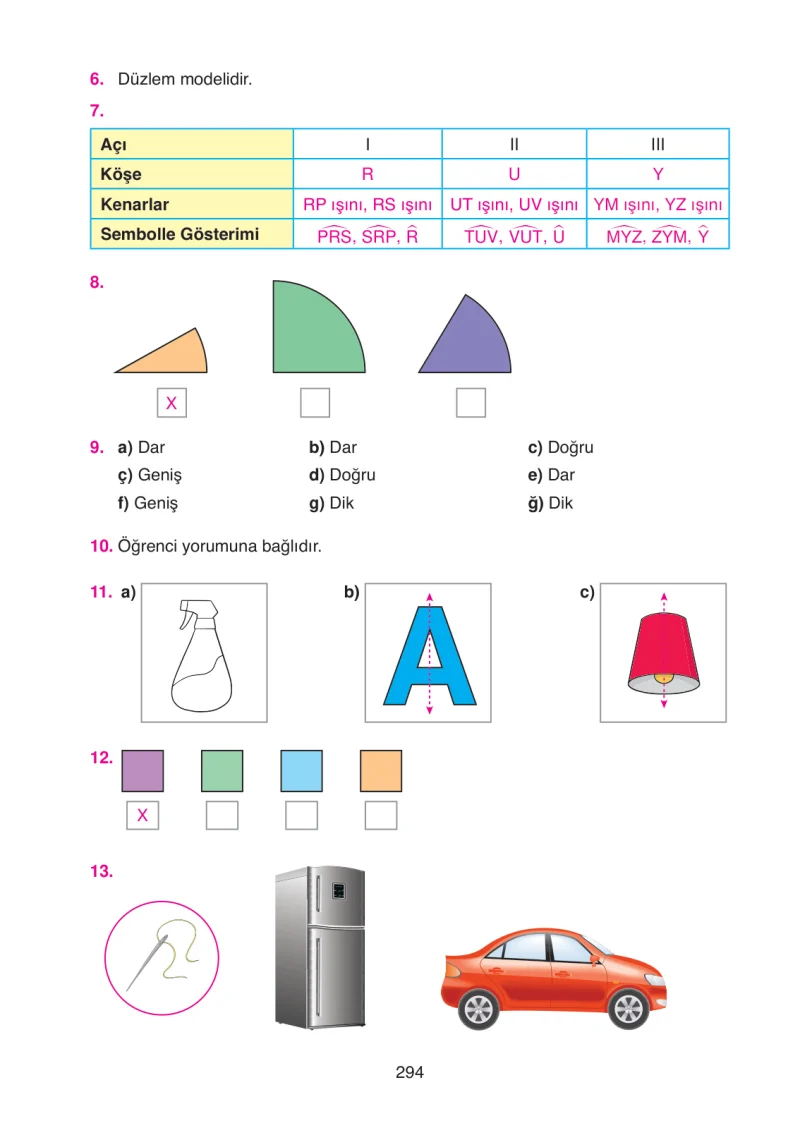 4. Sınıf Matematik Ders Kitabı Cevapları Ata Yayınları Sayfa 294
