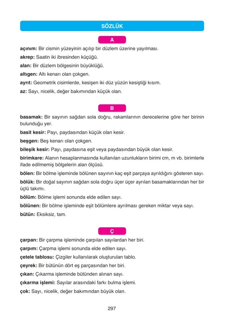 4. Sınıf Matematik Ders Kitabı Cevapları Ata Yayınları Sayfa 297