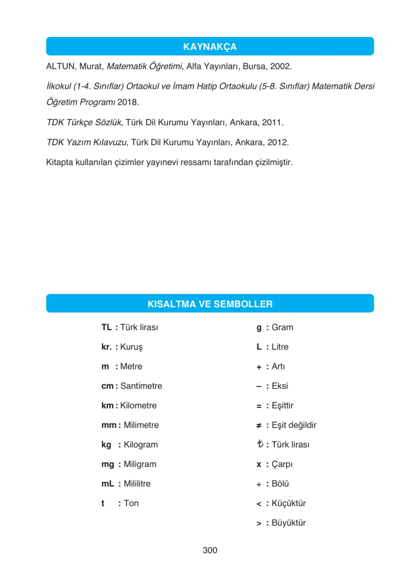 4. Sınıf Matematik Ders Kitabı Cevapları Ata Yayınları Sayfa 300