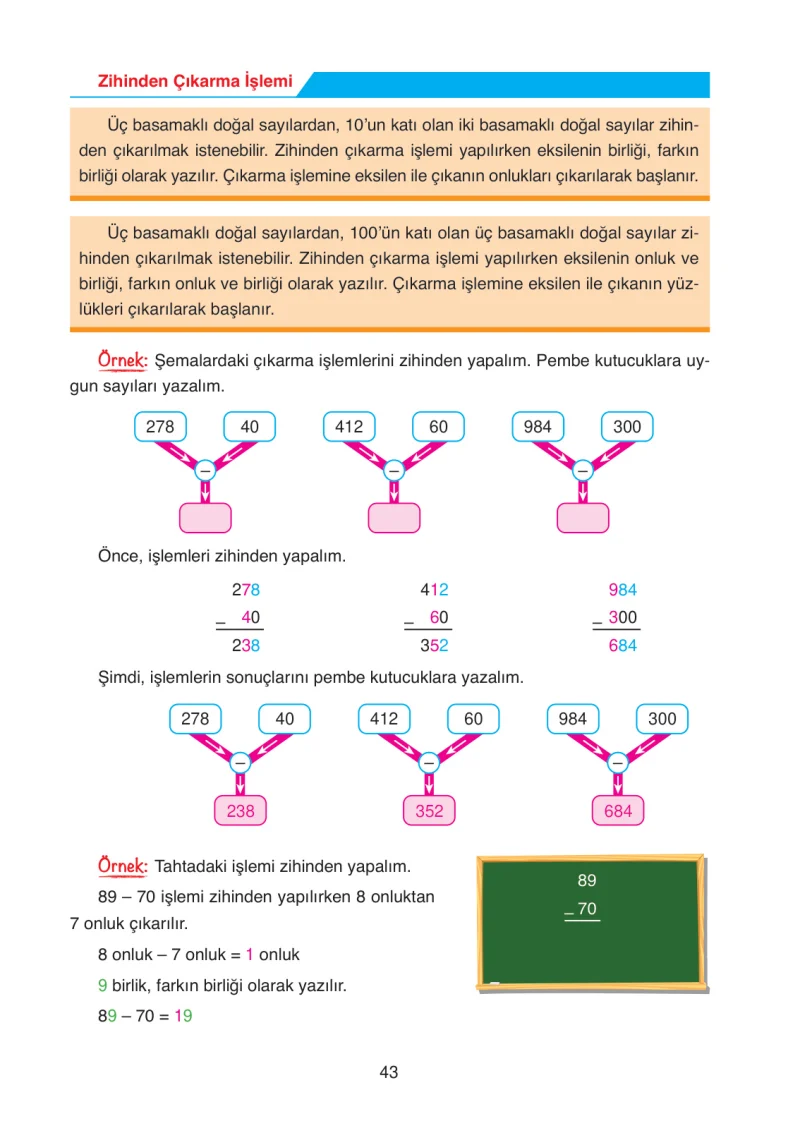 4. Sınıf Matematik Ders Kitabı Cevapları Ata Yayınları Sayfa 43