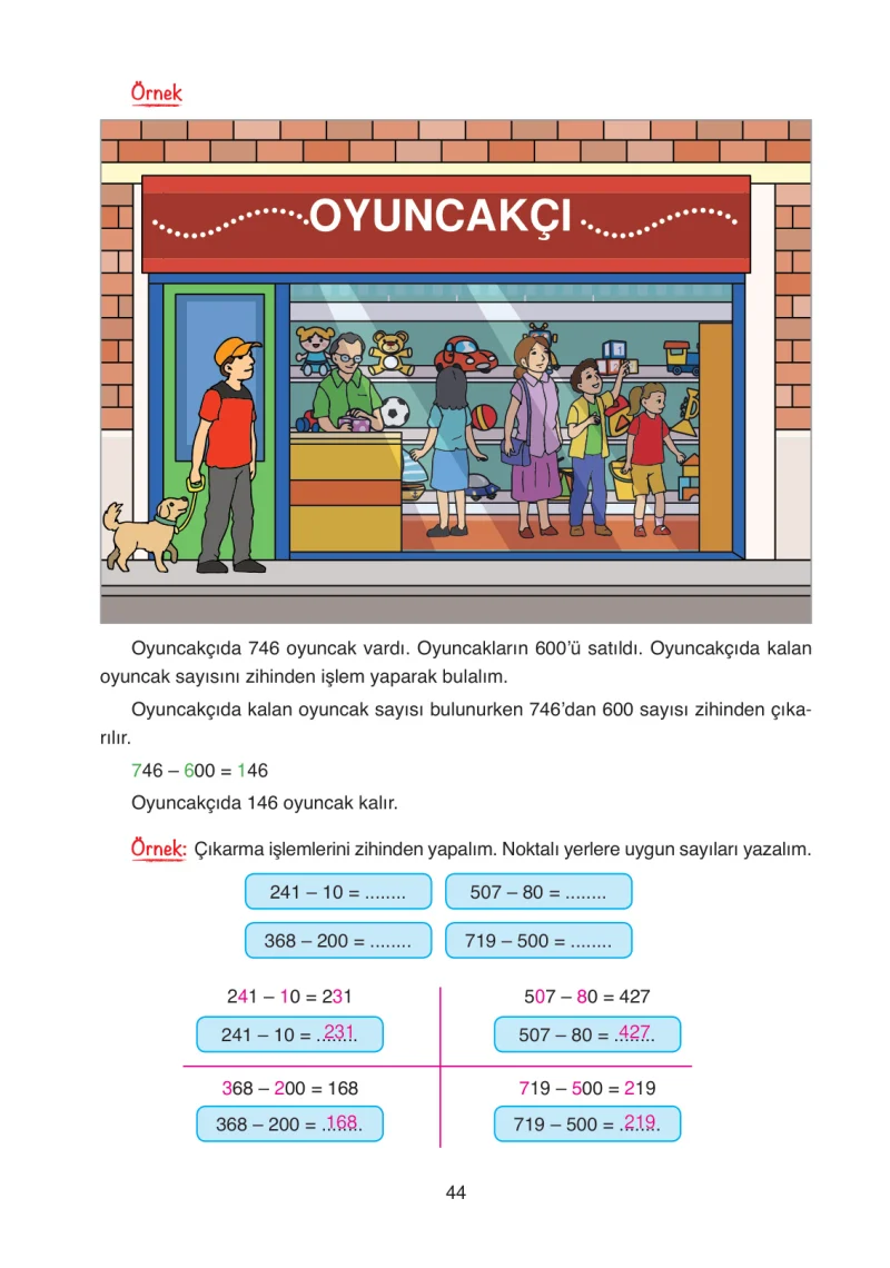 4. Sınıf Matematik Ders Kitabı Cevapları Ata Yayınları Sayfa 44