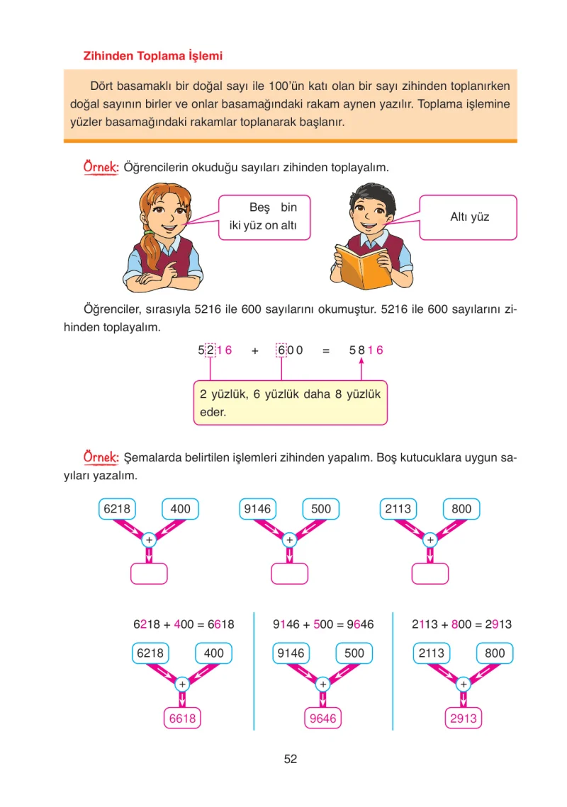 4. Sınıf Matematik Ders Kitabı Cevapları Ata Yayınları Sayfa 52