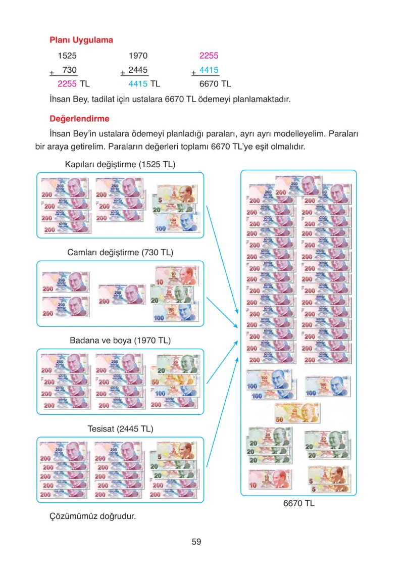 4. Sınıf Matematik Ders Kitabı Cevapları Ata Yayınları Sayfa 59
