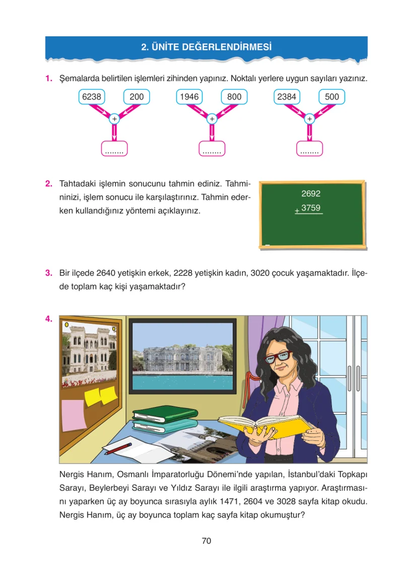 4. Sınıf Matematik Ders Kitabı Cevapları Ata Yayınları Sayfa 70