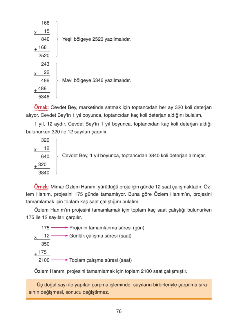 4. Sınıf Matematik Ders Kitabı Cevapları Ata Yayınları Sayfa 76