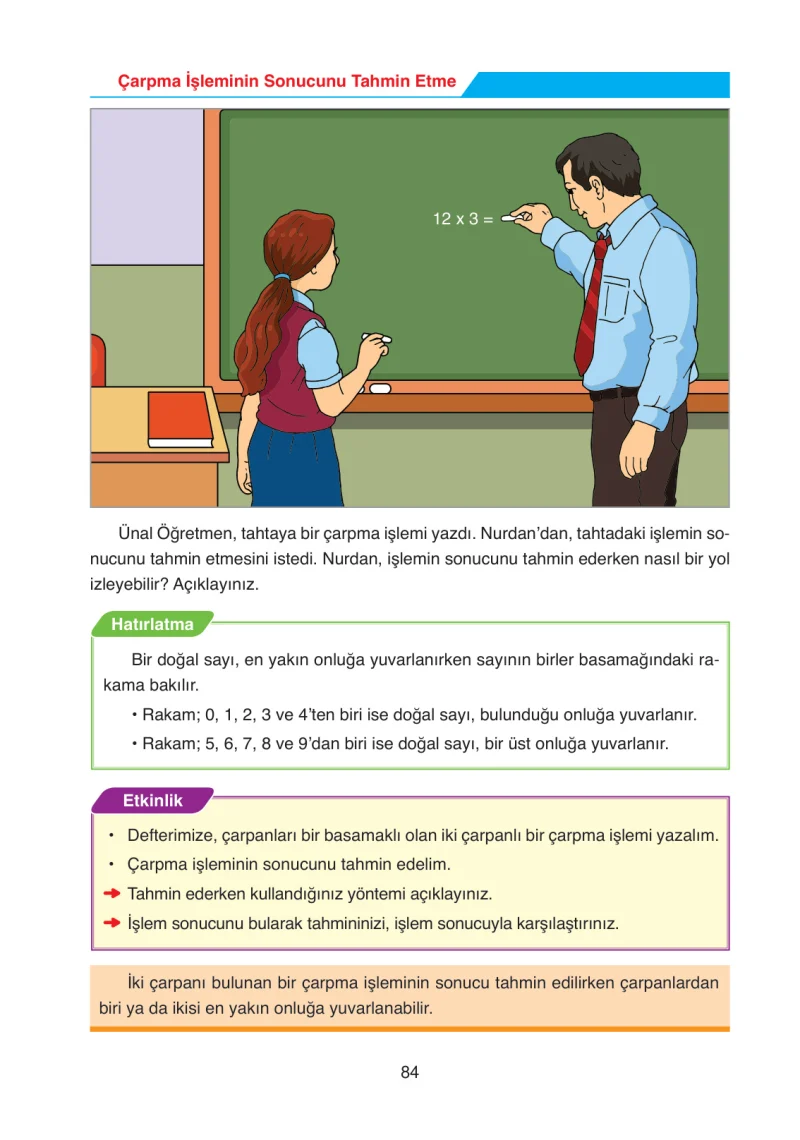4. Sınıf Matematik Ders Kitabı Cevapları Ata Yayınları Sayfa 84