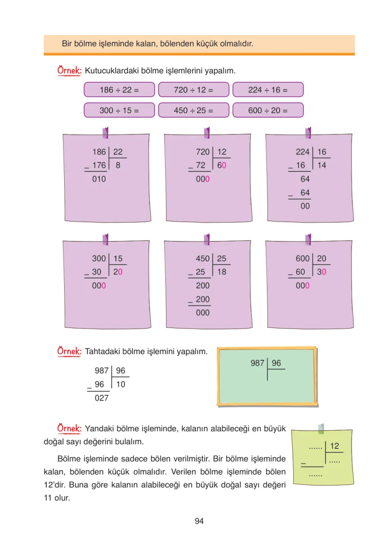 4. Sınıf Matematik Ders Kitabı Cevapları Ata Yayınları Sayfa 94