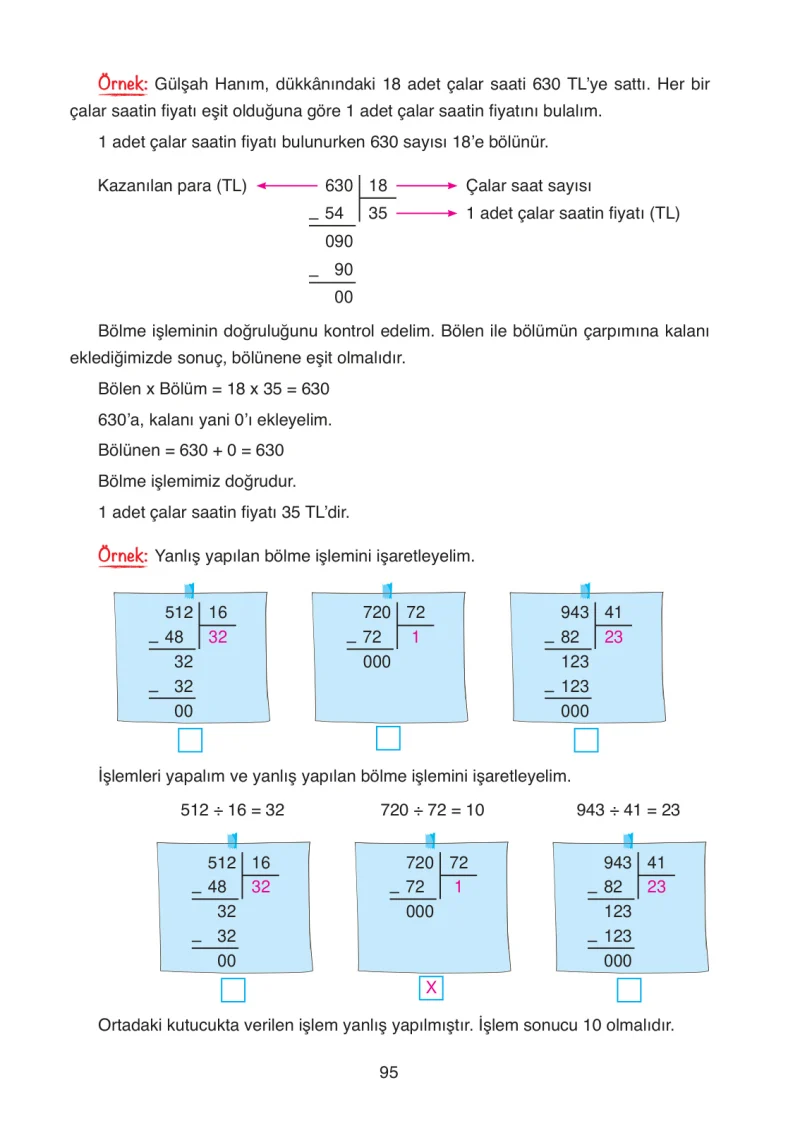 4. Sınıf Matematik Ders Kitabı Cevapları Ata Yayınları Sayfa 95