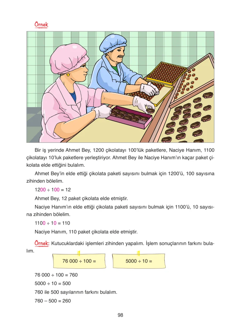 4. Sınıf Matematik Ders Kitabı Cevapları Ata Yayınları Sayfa 98