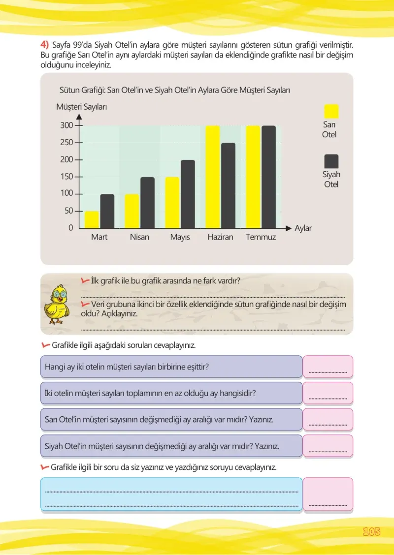 4. Sınıf Matematik Ders Kitabı Cevapları Meb Yayınları Çalışma Kitabı 1 Sayfa 105