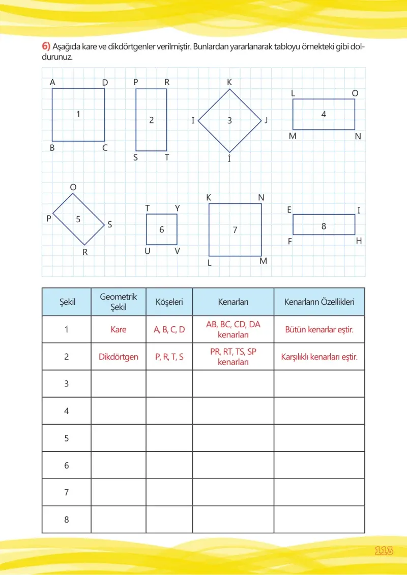 4. Sınıf Matematik Ders Kitabı Cevapları Meb Yayınları Çalışma Kitabı 1 Sayfa 113
