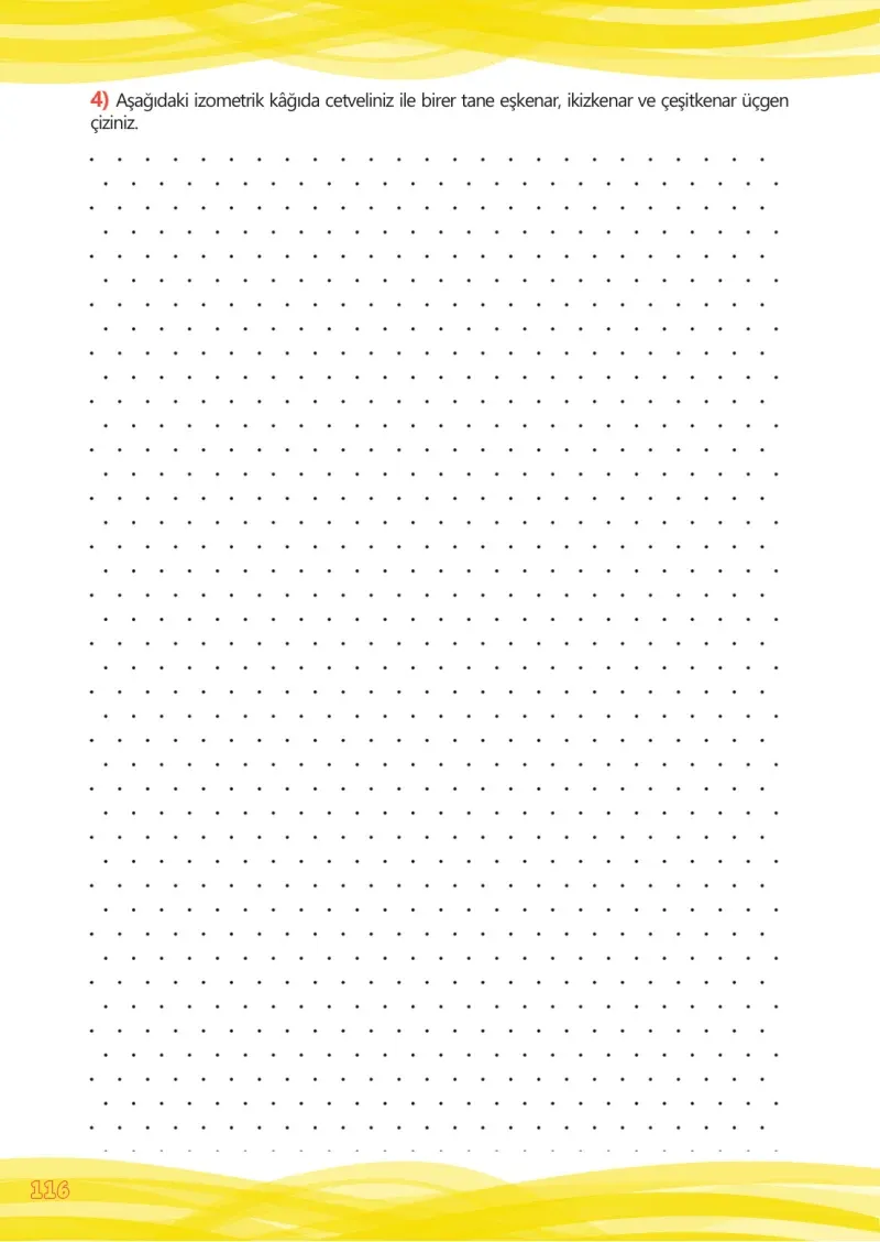 4. Sınıf Matematik Ders Kitabı Cevapları Meb Yayınları Çalışma Kitabı 1 Sayfa 116