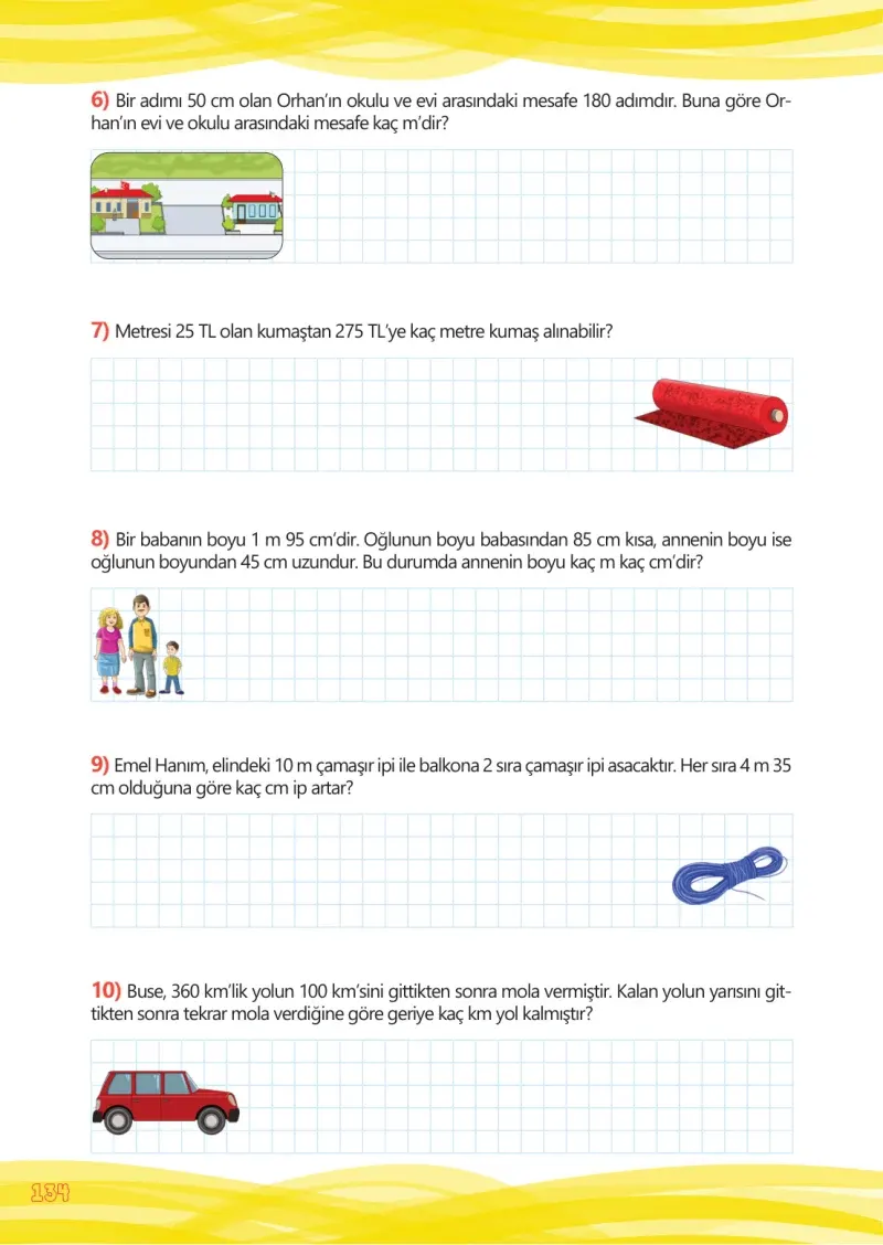 4. Sınıf Matematik Ders Kitabı Cevapları Meb Yayınları Çalışma Kitabı 1 Sayfa 134