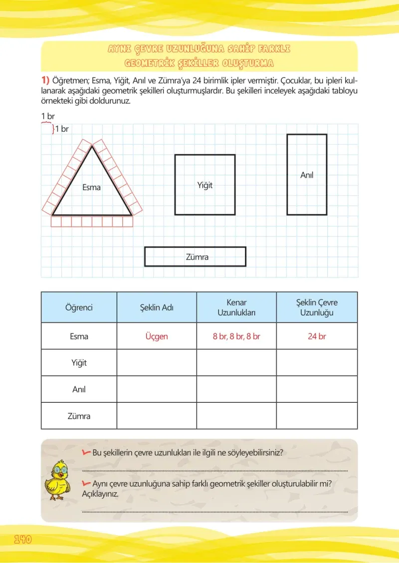 4. Sınıf Matematik Ders Kitabı Cevapları Meb Yayınları Çalışma Kitabı 1 Sayfa 140