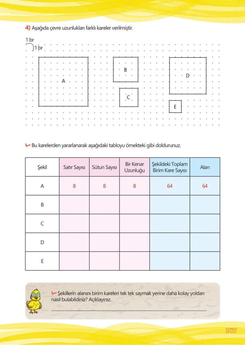 4. Sınıf Matematik Ders Kitabı Cevapları Meb Yayınları Çalışma Kitabı 1 Sayfa 147