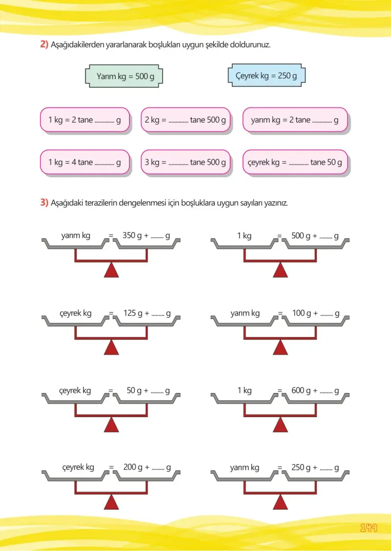 4. Sınıf Matematik Ders Kitabı Cevapları Meb Yayınları Çalışma Kitabı 1 Sayfa 149