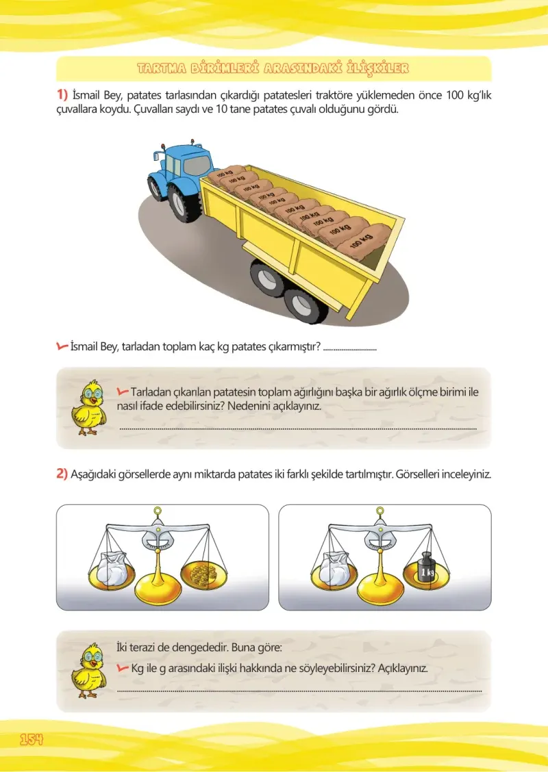 4. Sınıf Matematik Ders Kitabı Cevapları Meb Yayınları Çalışma Kitabı 1 Sayfa 154