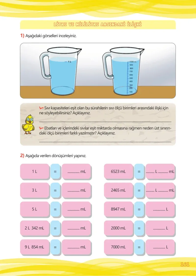 4. Sınıf Matematik Ders Kitabı Cevapları Meb Yayınları Çalışma Kitabı 1 Sayfa 161