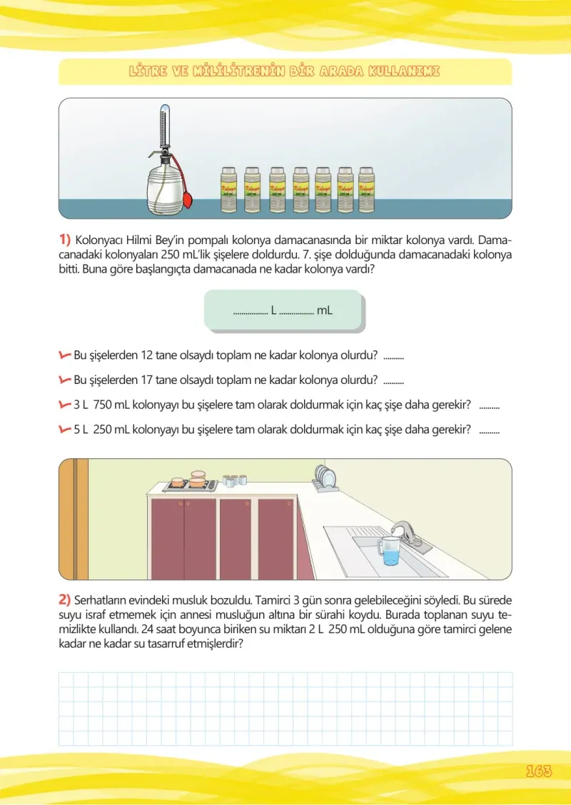 4. Sınıf Matematik Ders Kitabı Cevapları Meb Yayınları Çalışma Kitabı 1 Sayfa 163