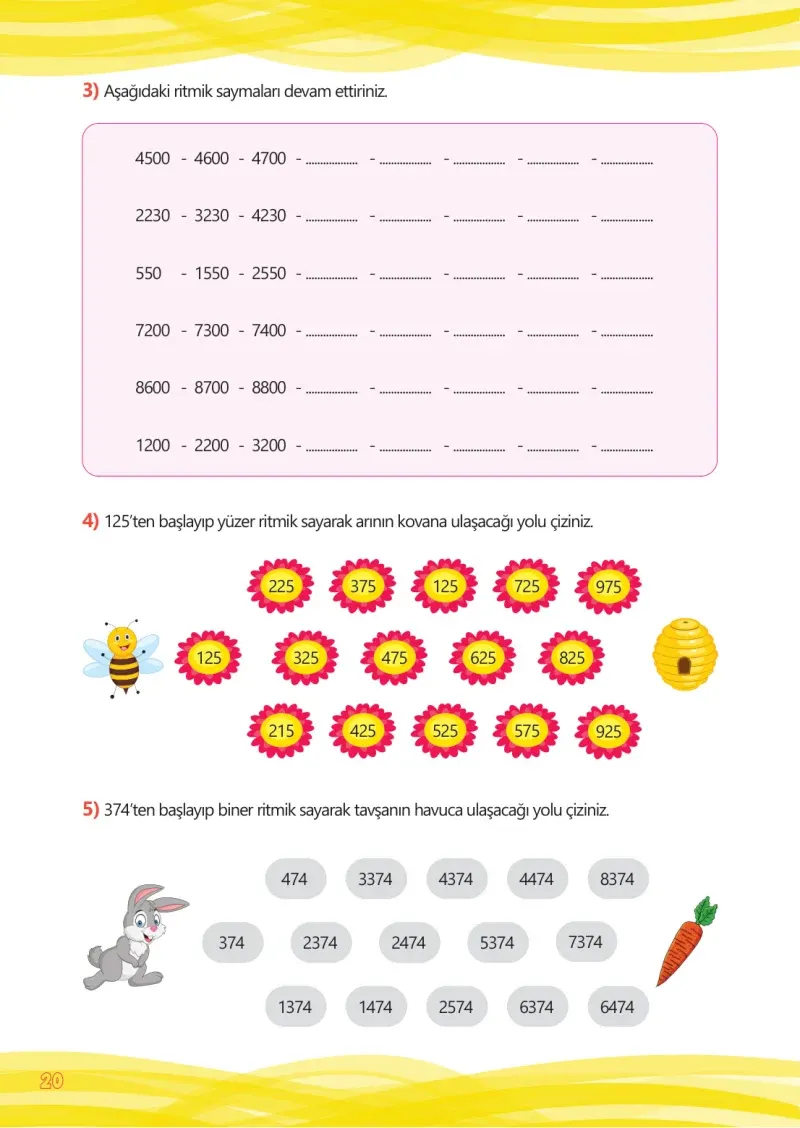 4. Sınıf Matematik Ders Kitabı Cevapları Meb Yayınları Çalışma Kitabı 1 Sayfa 20